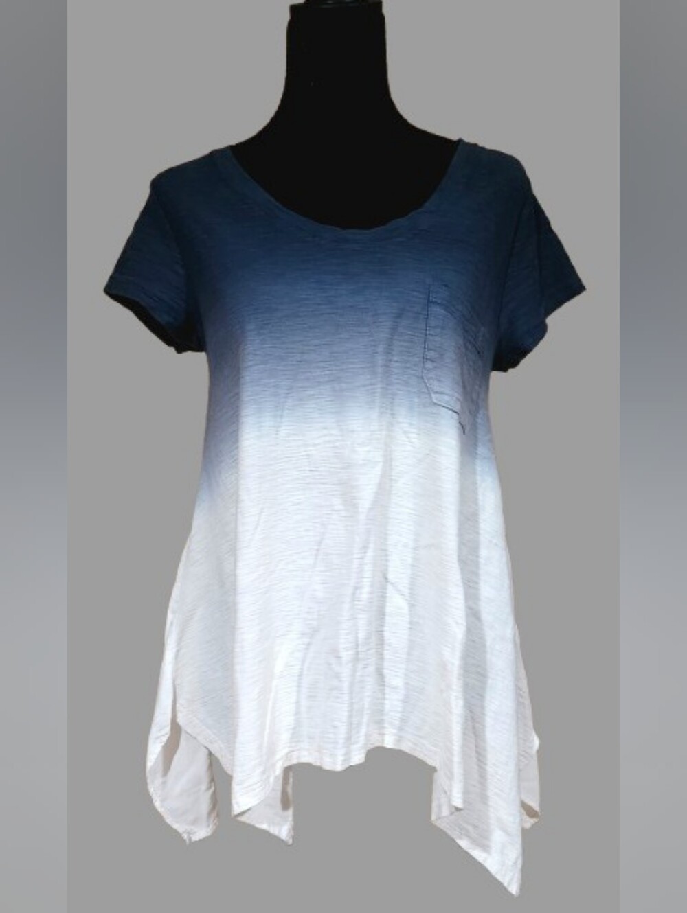 Hem & Thread Blue And White Ombre With Open Back Size S